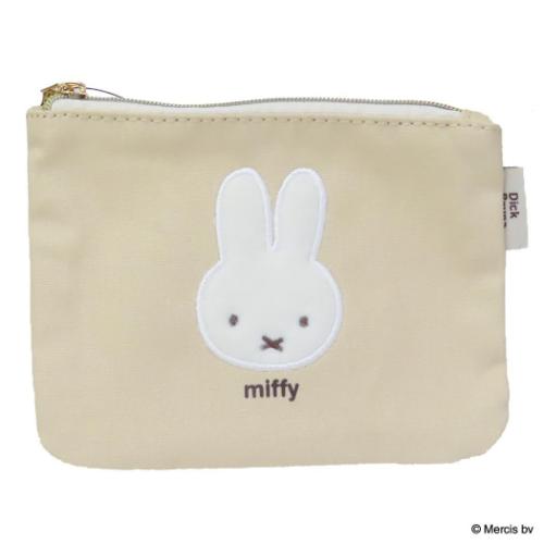 ミッフィー 平ポーチ ミニフラットポーチ BRUNA FLUFFY APPLIQUE ディックブルーナ 絵本キャラクター グッズ メール便可
