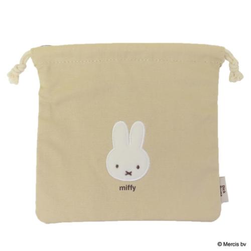 ミッフィー 巾着袋 巾着ポーチ BRUNA FLUFFY APPLIQUE ディックブルーナ 絵本キャラクター グッズ メール便可