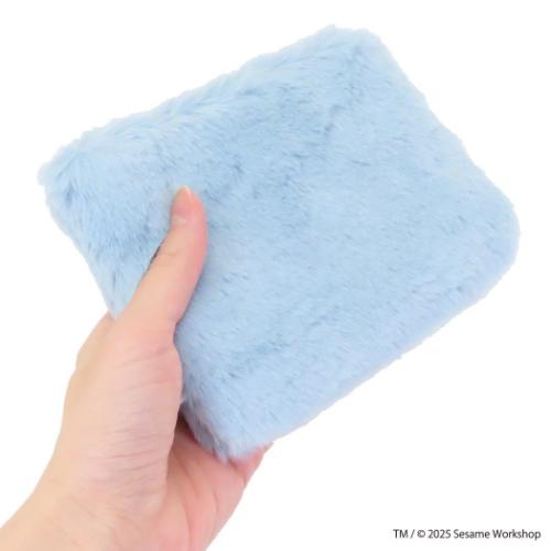 セサミストリート 平ポーチ ミニフラットポーチ SESAME STREET FACE FUR クッキーモンスター キャラクター グッズ メール便可
