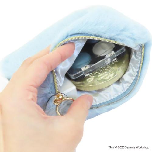 セサミストリート 平ポーチ ミニフラットポーチ SESAME STREET FACE FUR クッキーモンスター キャラクター グッズ メール便可