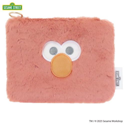セサミストリート 平ポーチ ミニフラットポーチ SESAME STREET FACE FUR エルモ キャラクター グッズ メール便可