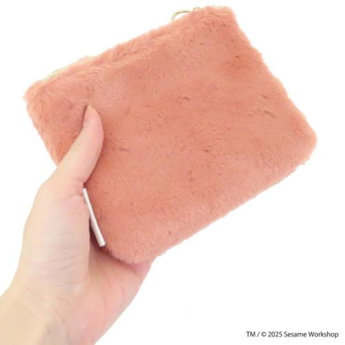 セサミストリート 平ポーチ ミニフラットポーチ SESAME STREET FACE FUR エルモ キャラクター グッズ メール便可