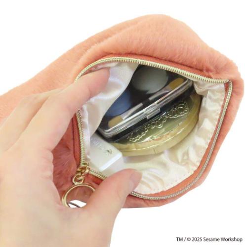 セサミストリート 平ポーチ ミニフラットポーチ SESAME STREET FACE FUR エルモ キャラクター グッズ メール便可