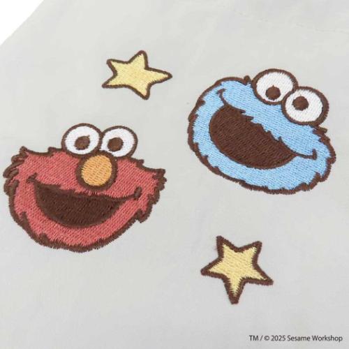 セサミストリート 巾着袋 巾着ポーチ SESAME STREET EMBROIDERY グレー キャラクター グッズ メール便可
