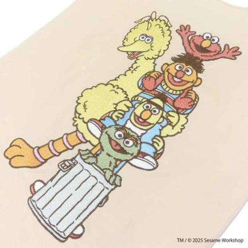 セサミストリート エコバッグ ショッピングバッグ SESAME STREET EMBROIDERY ベージュ キャラクター グッズ メール便可