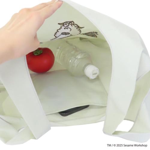 セサミストリート エコバッグ ショッピングバッグ SESAME STREET EMBROIDERY グレー キャラクター グッズ メール便可