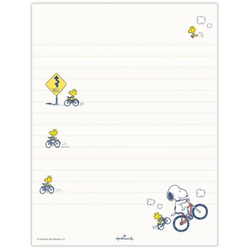 スヌーピー 手紙セット レターセット SNHJ自転車 ブルー ピーナッツ キャラクター グッズ メール便可