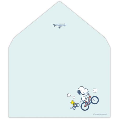 スヌーピー 手紙セット レターセット SNHJ自転車 ブルー ピーナッツ キャラクター グッズ メール便可