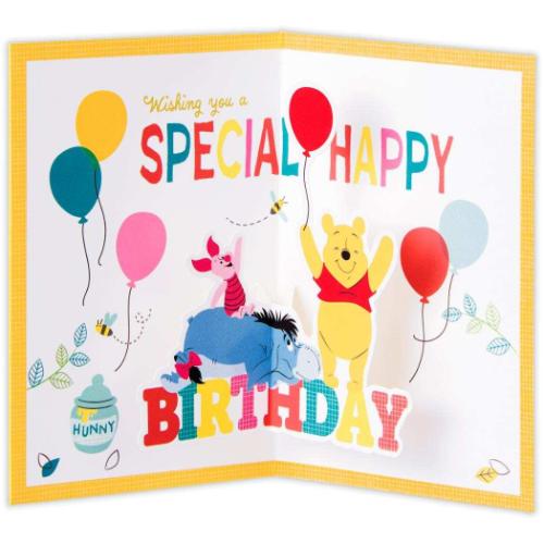 くまのプーさん グリーティングカード 誕生お祝い 立体カード DNプー フェイス ディズニー キャラクター グッズ メール便可