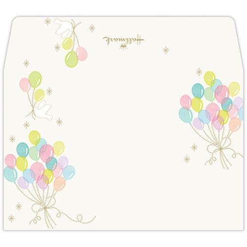 メッセージカード ミニメッセージカードセット 4枚セット セット風船と鳥 かわいい グッズ メール便可