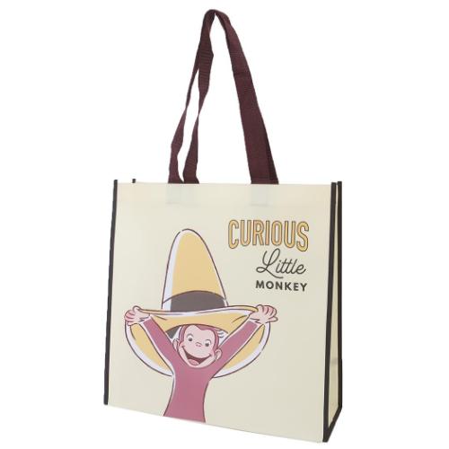 おさるのジョージ 手提げかばん 不織布バッグ あくびモンキー 絵本キャラクター グッズ