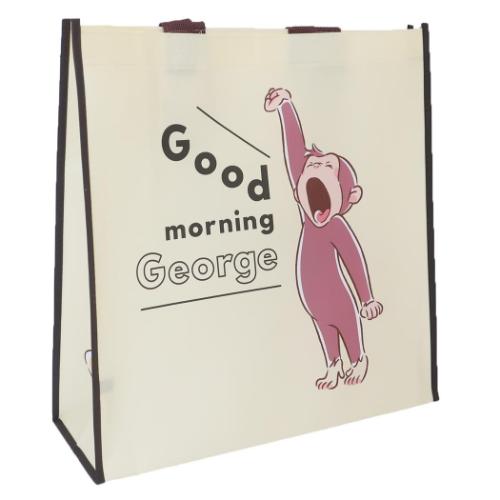 おさるのジョージ 手提げかばん 不織布バッグ あくびモンキー 絵本キャラクター グッズ
