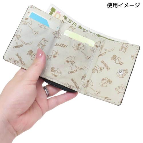 スヌーピー ミニウォレット コンパクト三つ折り財布 GY ジョークール ピーナッツ キャラクター グッズ