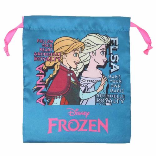 アナと雪の女王 巾着袋 リボン巾着 横顔 ディズニー キャラクター グッズ メール便可
