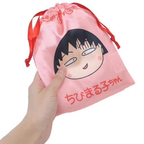 ちびまる子ちゃん 巾着袋 リボン巾着 フェイス アニメキャラクター グッズ メール便可
