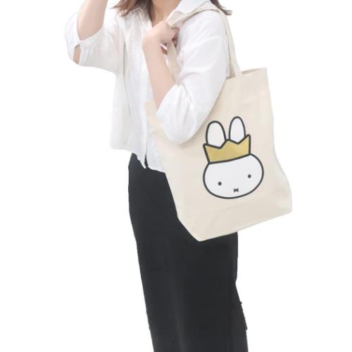 ミッフィー 手提げかばん アップリケトートバッグ Gold＆Black ディックブルーナ 絵本キャラクター グッズ メール便可