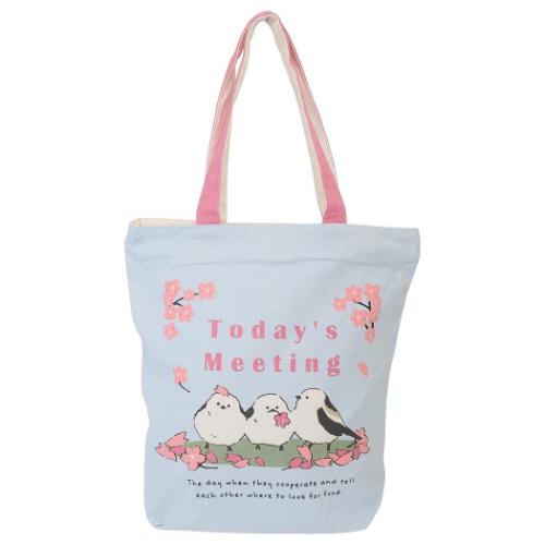 トートバッグ ファスナー付きキャンバストート みるくと桜 サブバッグ グッズ メール便可