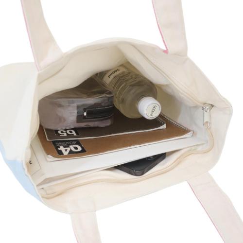 トートバッグ ファスナー付きキャンバストート みるくと桜 サブバッグ グッズ メール便可