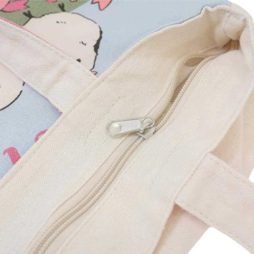 トートバッグ ファスナー付きキャンバストート みるくと桜 サブバッグ グッズ メール便可