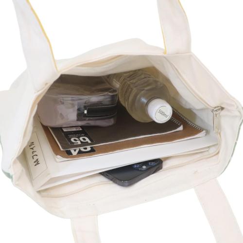 トートバッグ ファスナー付きキャンバストート よもぎと着物 サブバッグ グッズ メール便可