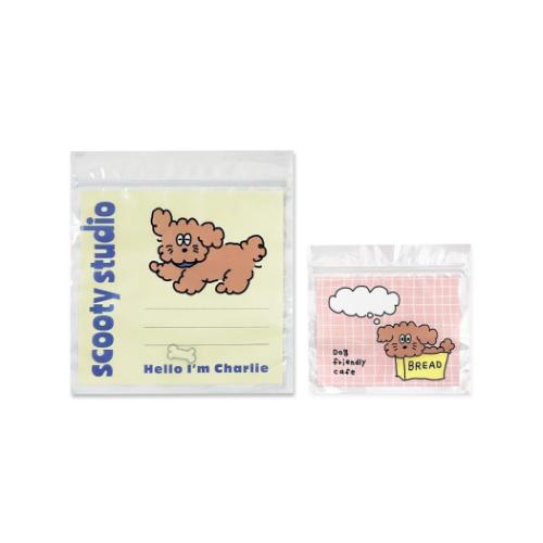 scooty studio 小分けビニール袋 ジッパーバッグセット 8枚セット Charlie かわいい グッズ メール便可