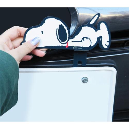 スヌーピー カー用品 ナンバーフレームマスコット ピーナッツ キャラクター グッズ メール便可