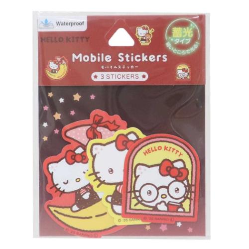 ハローキティ ダイカットシール 蓄光モバイルステッカー サンリオ キャラクター グッズ メール便可