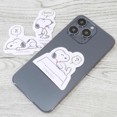 スヌーピー ダイカットシール 蓄光モバイルステッカー ピーナッツ キャラクター グッズ メール便可