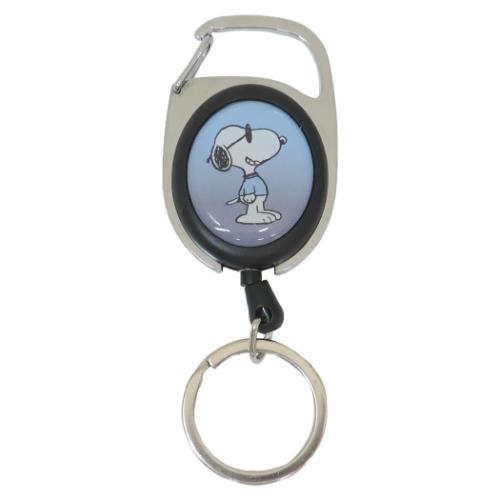 スヌーピー リール付きキーホルダー メタリール グラデ ジョークール ピーナッツ キャラクター グッズ メール便可