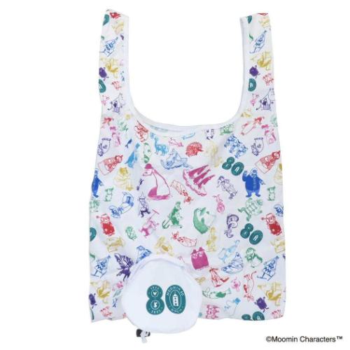 ムーミン エコバッグ ポケッタブルショッピングバッグ 80TH ALL STAR ホワイト 北欧 キャラクター グッズ メール便可