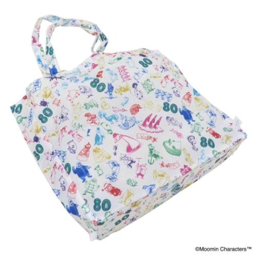 ムーミン エコバッグ ショッピングバッグM 80TH ALL STAR ホワイト 北欧 キャラクター グッズ メール便可