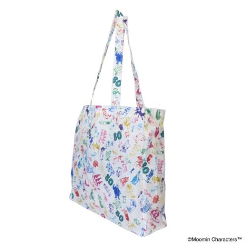 ムーミン エコバッグ ショッピングバッグM 80TH ALL STAR ホワイト 北欧 キャラクター グッズ メール便可