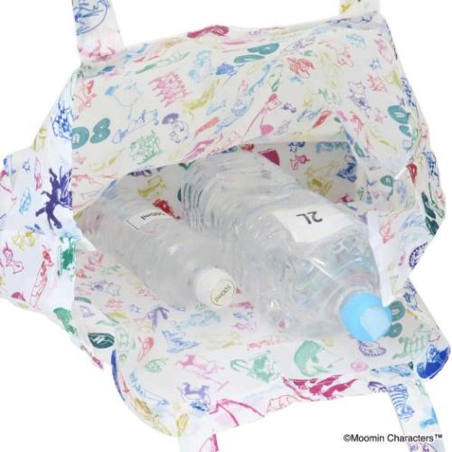ムーミン エコバッグ ショッピングバッグM 80TH ALL STAR ホワイト 北欧 キャラクター グッズ メール便可