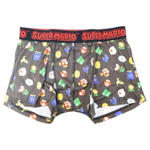 スーパーマリオ 男性用下着 転写ボクサーブリーフ アイコン BK キャラクター グッズ メール便可