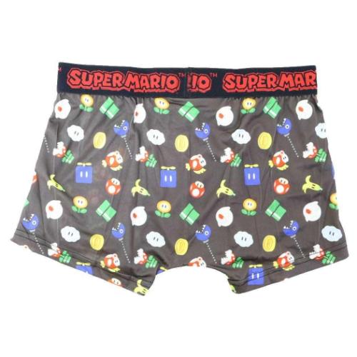 スーパーマリオ 男性用下着 転写ボクサーブリーフ アイコン BK キャラクター グッズ メール便可