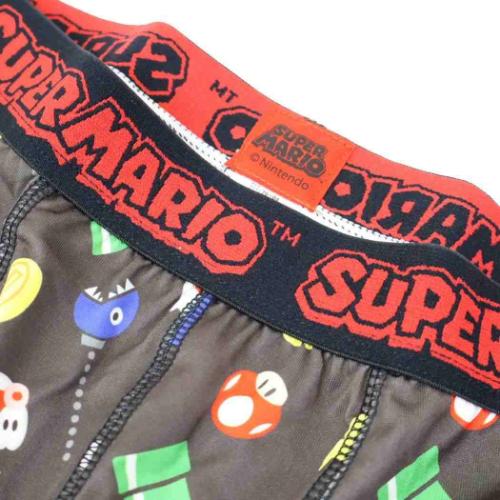 スーパーマリオ 男性用下着 転写ボクサーブリーフ アイコン BK キャラクター グッズ メール便可