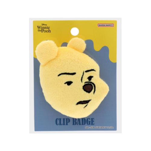 くまのプーさん マスコットバッジ ぬいぐるみクリップバッジ しかめ顔 ディズニー キャラクター グッズ メール便可