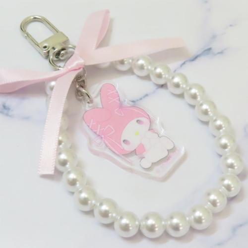 マイメロディ スマホアクセ リボンパールキーチェーン バレエコア サンリオ キャラクター グッズ メール便可