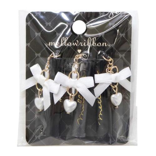 リボンステーショナリー 鉛筆キャップ リボンチャーム付き鉛筆キャップ 3本セット 女の子 グッズ メール便可