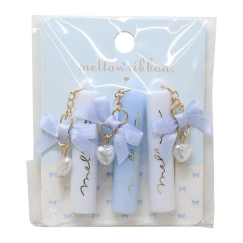 リボンステーショナリー 鉛筆キャップ リボンチャーム付き鉛筆キャップ 3本セット 女の子 グッズ メール便可