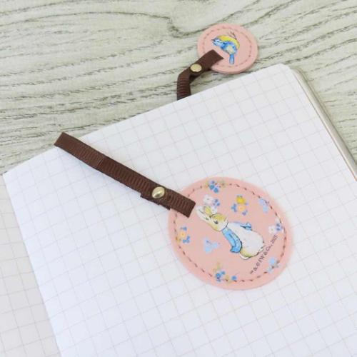 ピーターラビット しおり レザーブックマーカー シャビーシック ピンク 絵本キャラクター グッズ メール便可