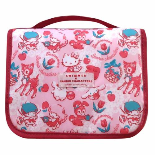 スイマーxサンリオキャラクターズ ハンギングポーチ トラベルポーチ ピンク SWIMMERxSANRIO キャラクター グッズ メール便可