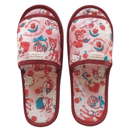 スイマーxサンリオキャラクターズ トラベルグッズ 携帯スリッパ ピンク SWIMMERxSANRIO キャラクター グッズ
