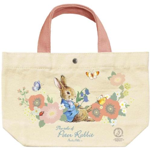 ピーターラビット ランチトート コットンランチバッグ ピーターとフラワー ピンク ビアトリクス ポター 絵本キャラクター グッズ 取寄品