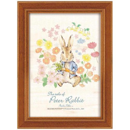 ピーターラビット ポストカード額装 ポストカードアート ピーターとフラワーガーデン ビアトリクス ポター 取寄品