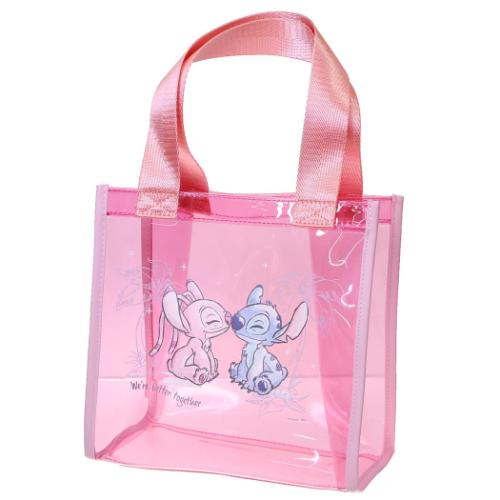 リロ&スティッチ トートバッグ PVCクリアトートS 水彩 スティッチ&エンジェル ディズニー キャラクター グッズ