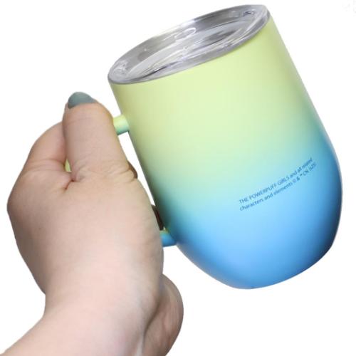 パワーパフガールズ マグカップ グラデーション蓋付きステンレスマグ 320ml バブルス キャラクター グッズ