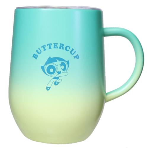 パワーパフガールズ マグカップ グラデーション蓋付きステンレスマグ 320ml バターカップ キャラクター グッズ