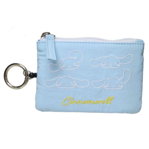 シナモロール 定期入れ パスポーチ フェイス サンリオ キャラクター グッズ メール便可