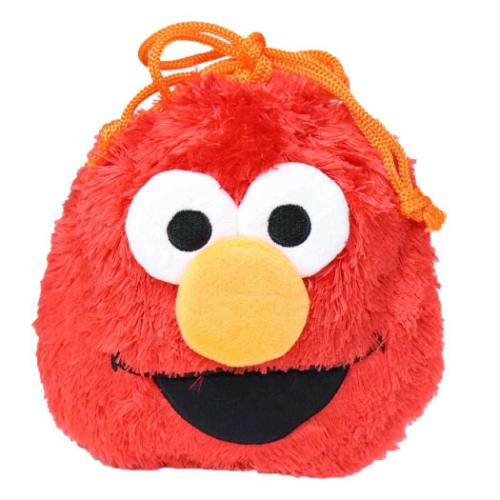 セサミストリート 巾着ポーチ ぬいぐるみ巾着 エルモ キャラクター グッズ メール便可